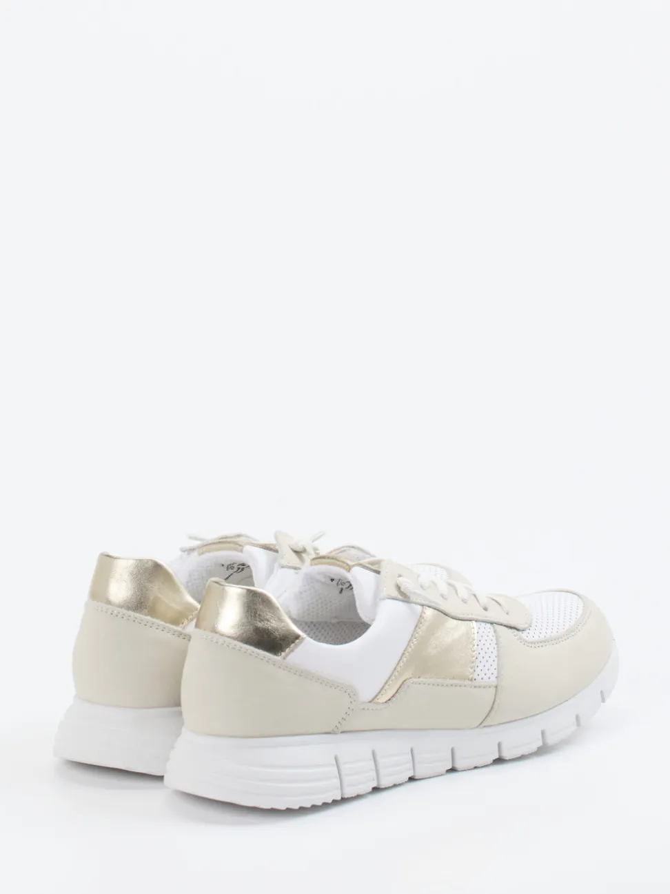 Sioux – Sneaker aus Kalbleder und Mesh weiß-beige