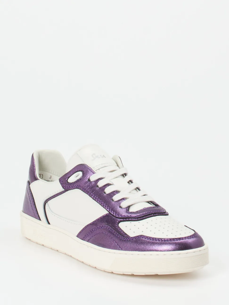 Sioux – Sneaker aus Lammnappa in Weiß Metallic