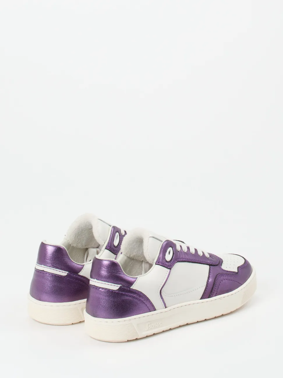 Sioux – Sneaker aus Lammnappa in Weiß Metallic