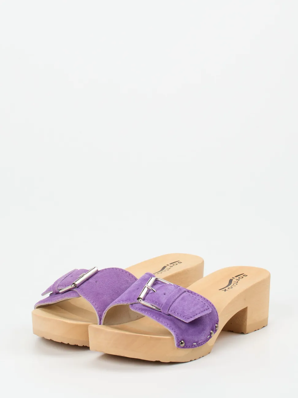 Softclox – Clogs aus Veloursleder in Flieder