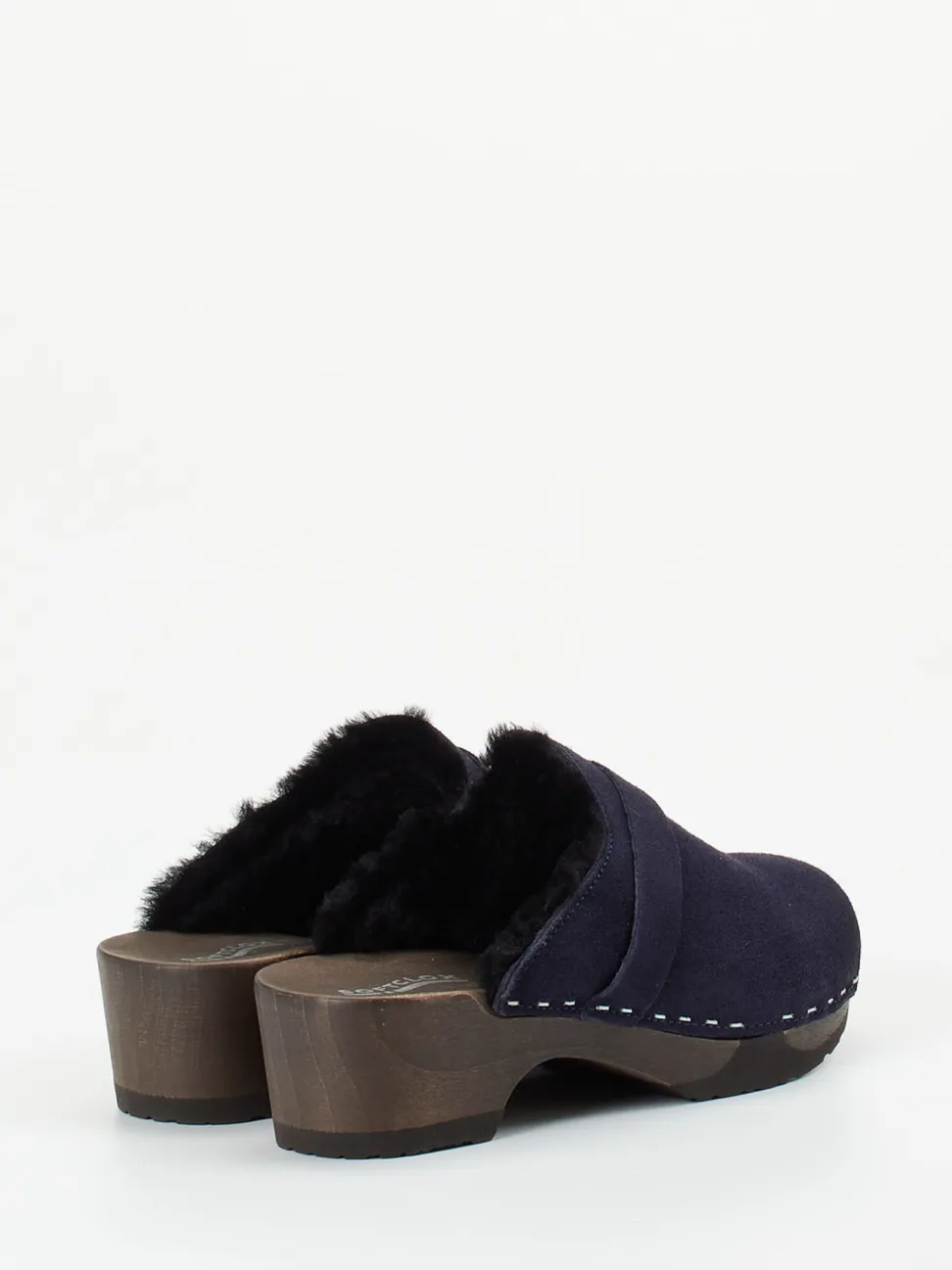 Softclox – Gefütterte Clogs aus Veloursleder Dunkelblau