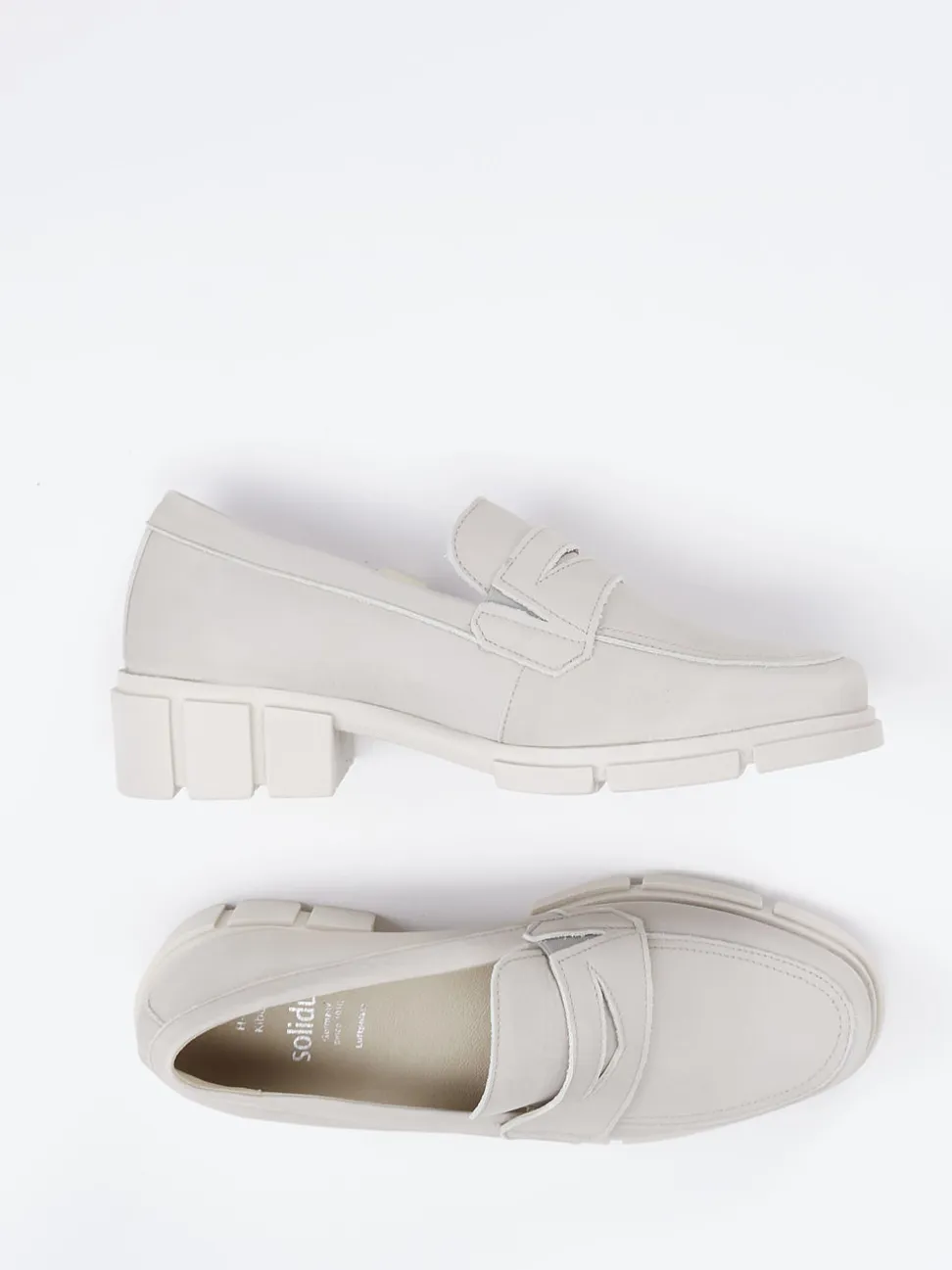 Solidus – Chunky Loafer aus Nubukleder Cremebeige