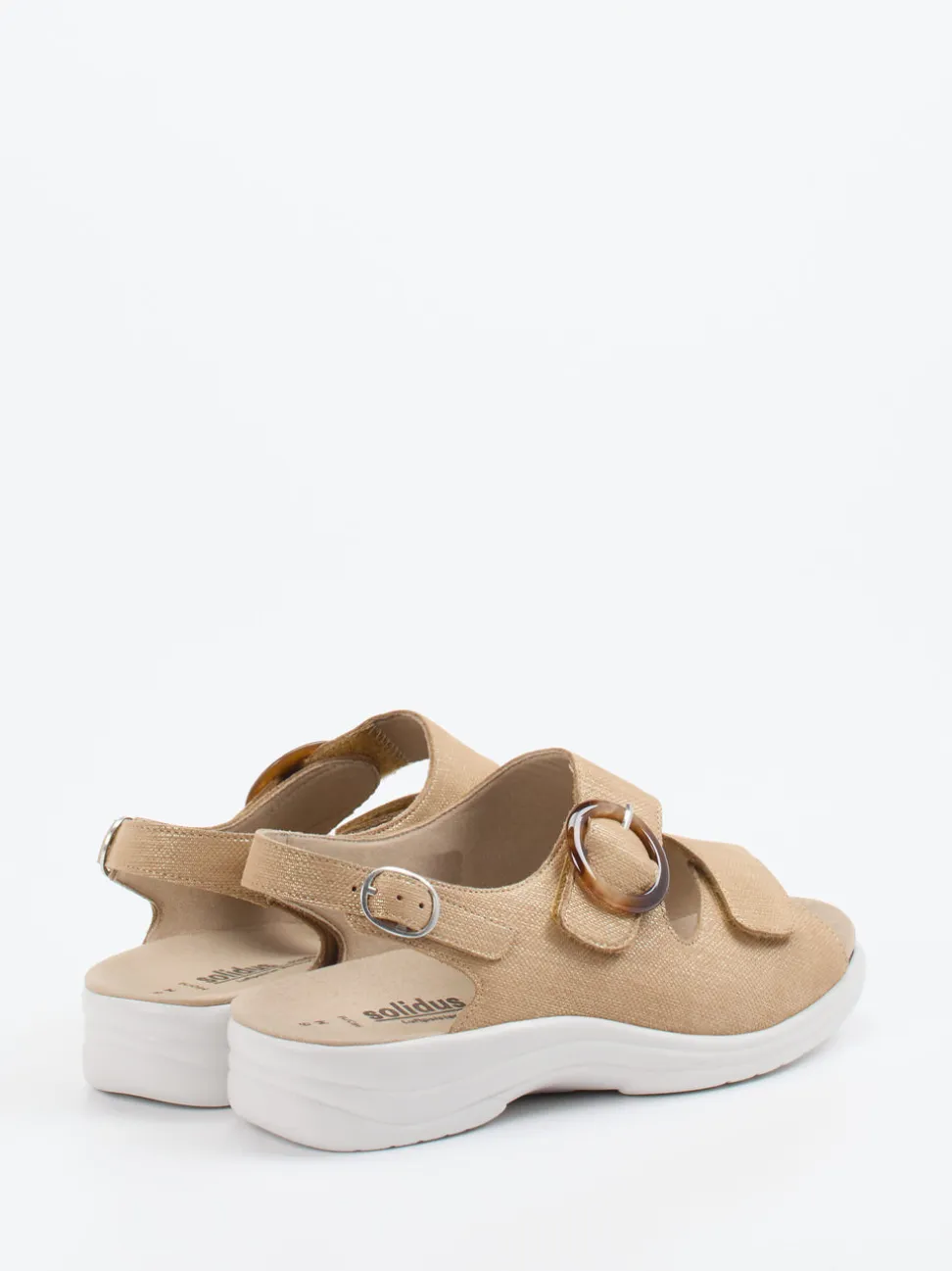 Solidus – Komfortsandale aus geprägtem Leder Beige