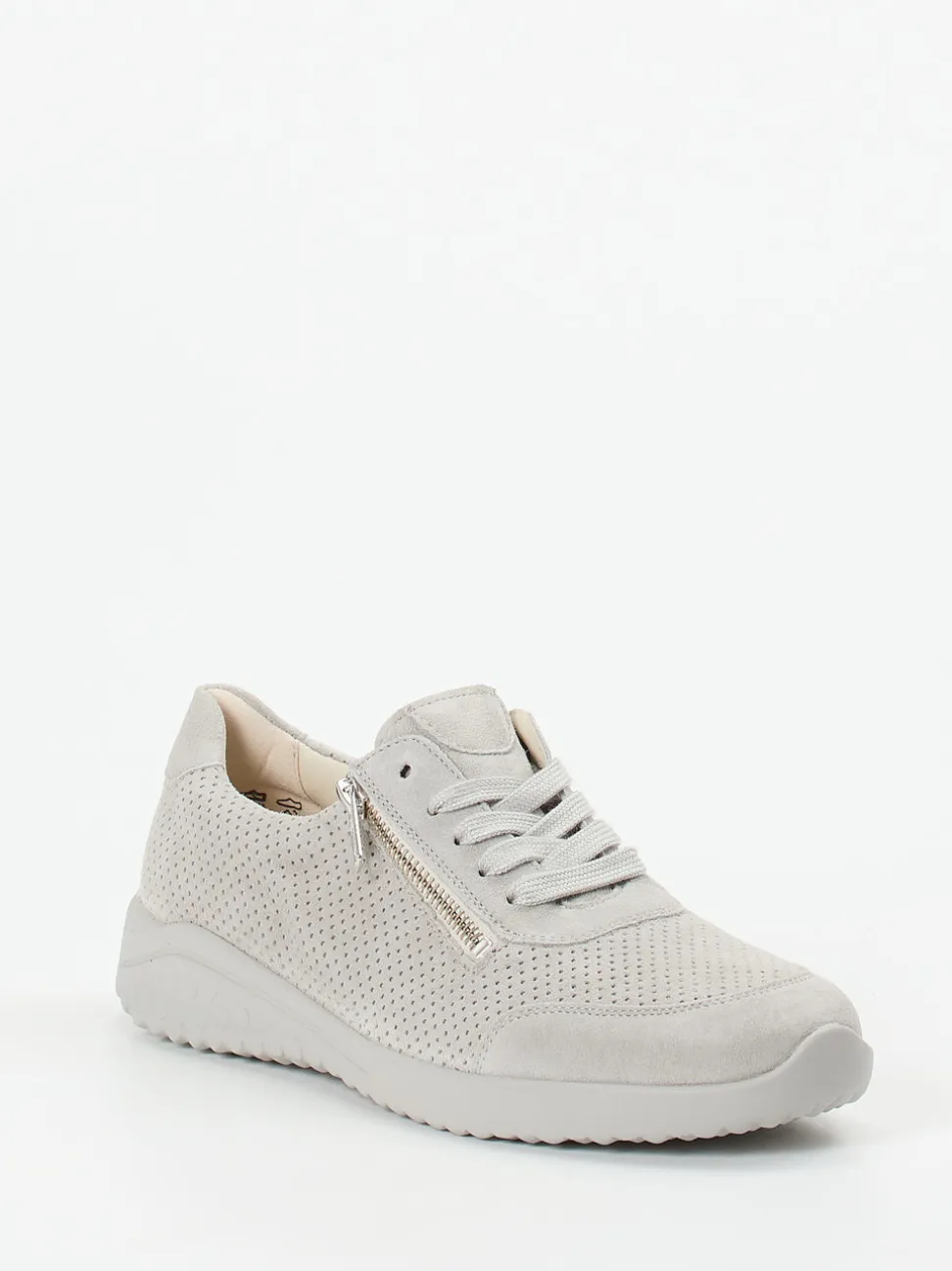 Solidus – Komfort-Sneaker aus Veloursleder hellgrau