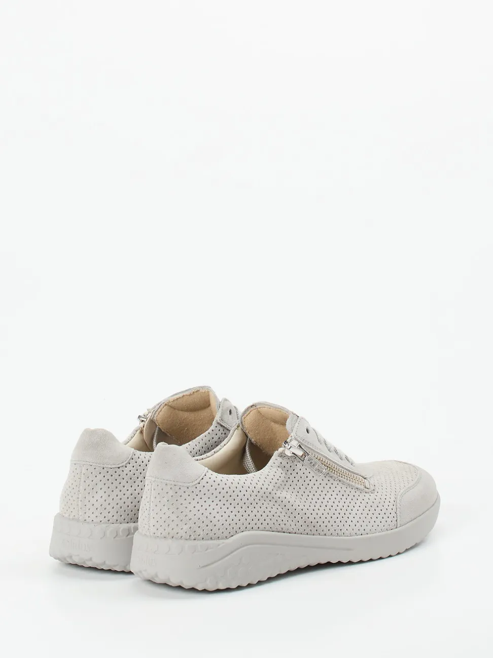 Solidus – Komfort-Sneaker aus Veloursleder hellgrau