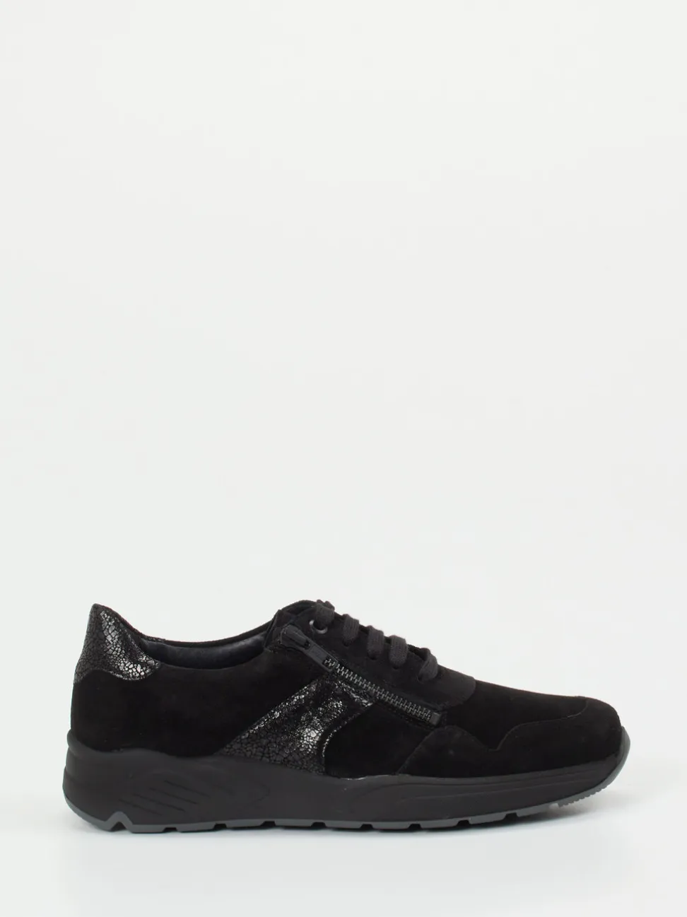 Solidus – Komfort-Sneaker aus Veloursleder schwarz