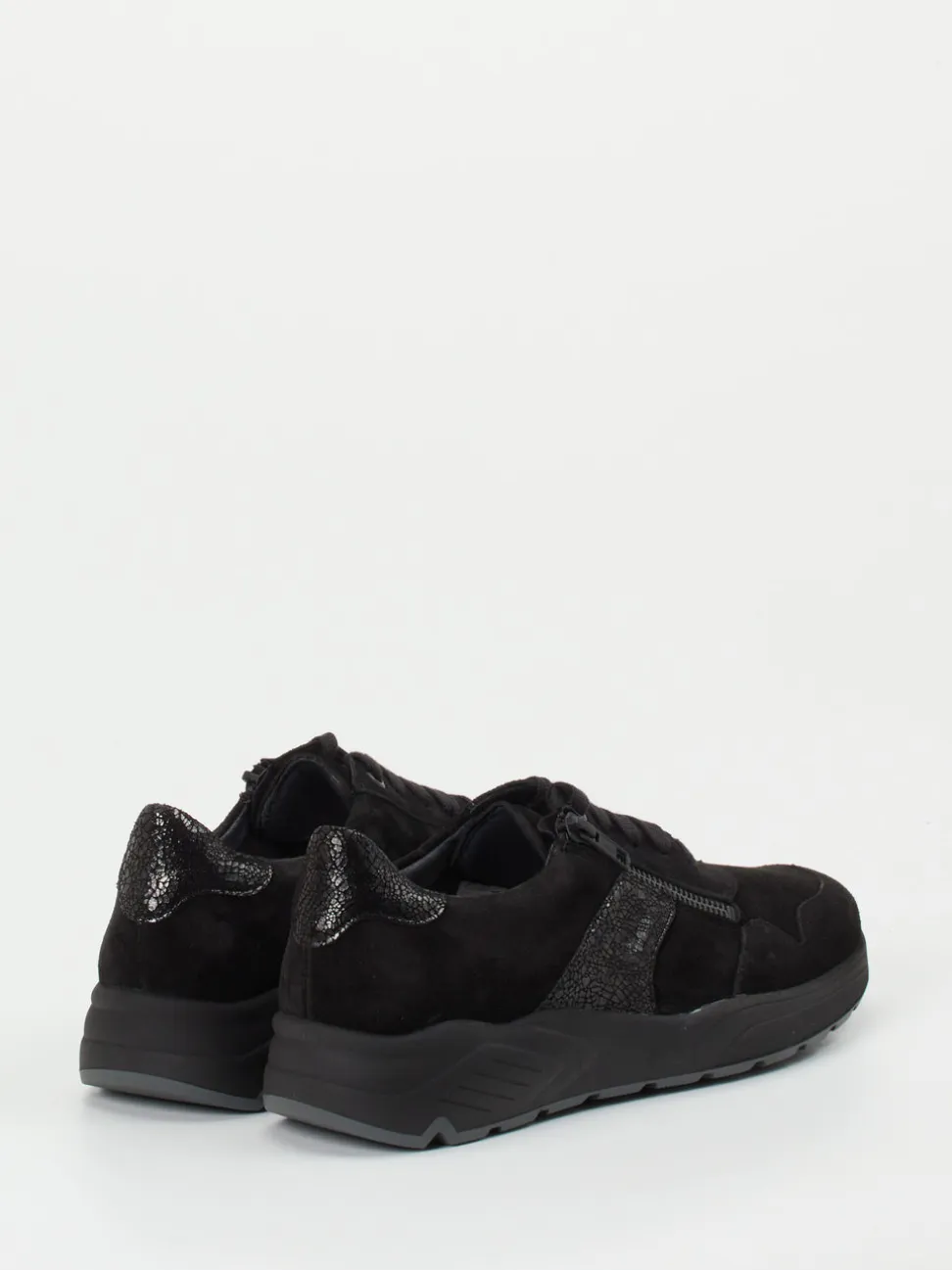 Solidus – Komfort-Sneaker aus Veloursleder schwarz