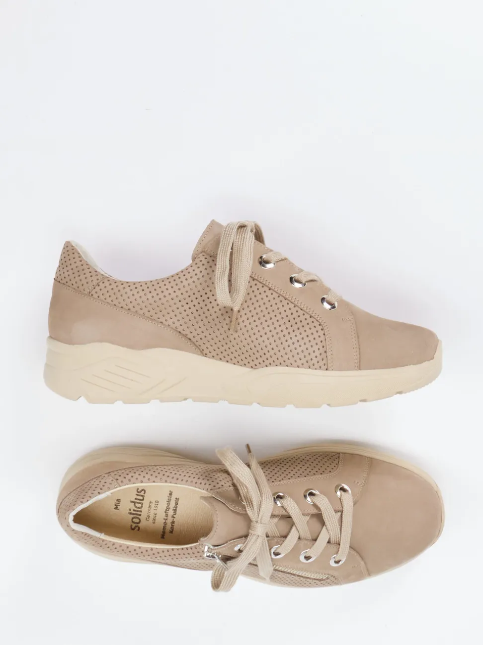 Solidus – Komfort-Sneaker aus Nubukleder beige