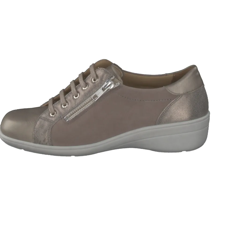 Solidus – Komfort-Sneaker aus Metallicleder beige