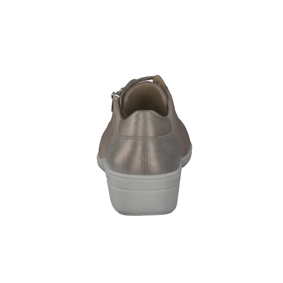 Solidus – Komfort-Sneaker aus Metallicleder beige