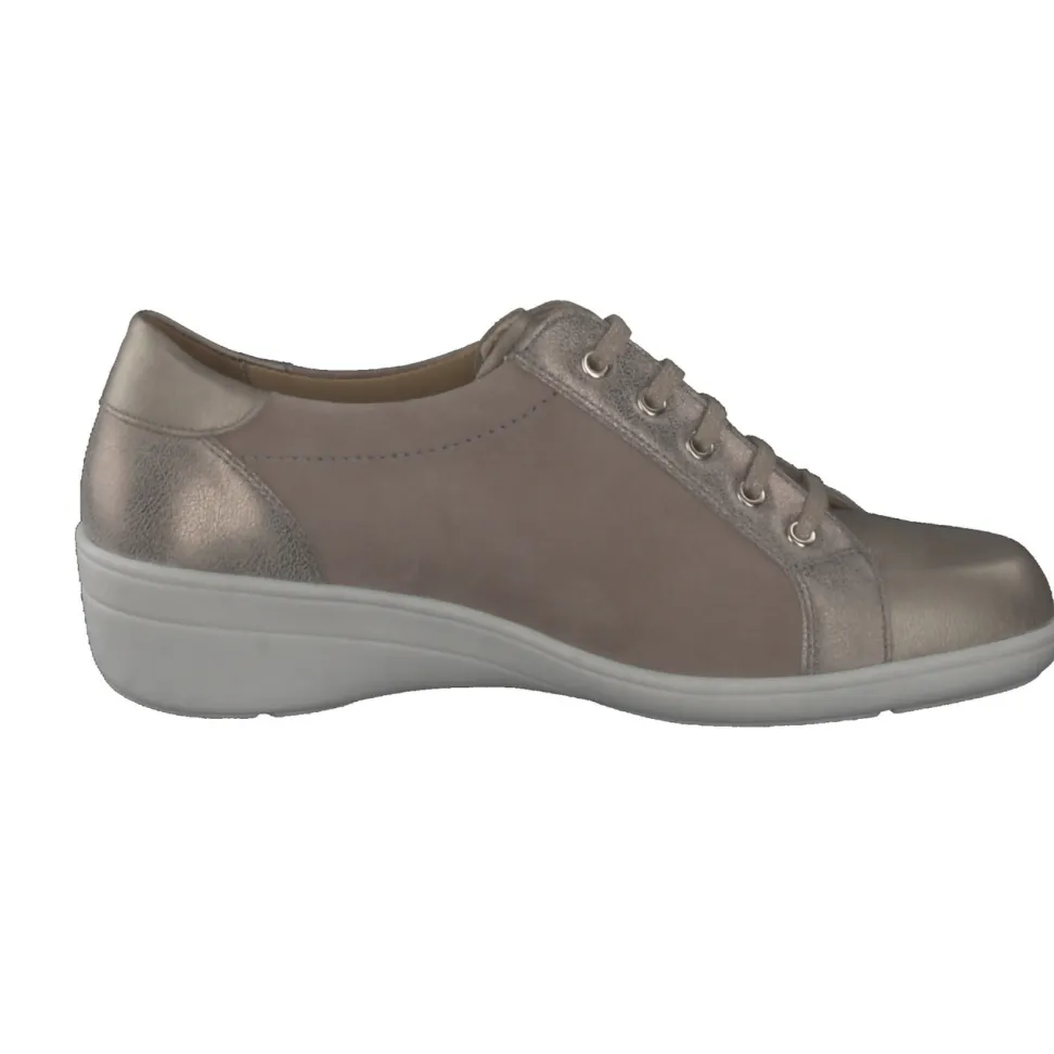 Solidus – Komfort-Sneaker aus Metallicleder beige