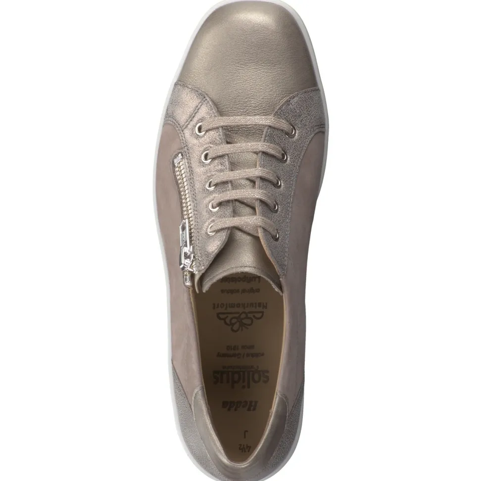 Solidus – Komfort-Sneaker aus Metallicleder beige