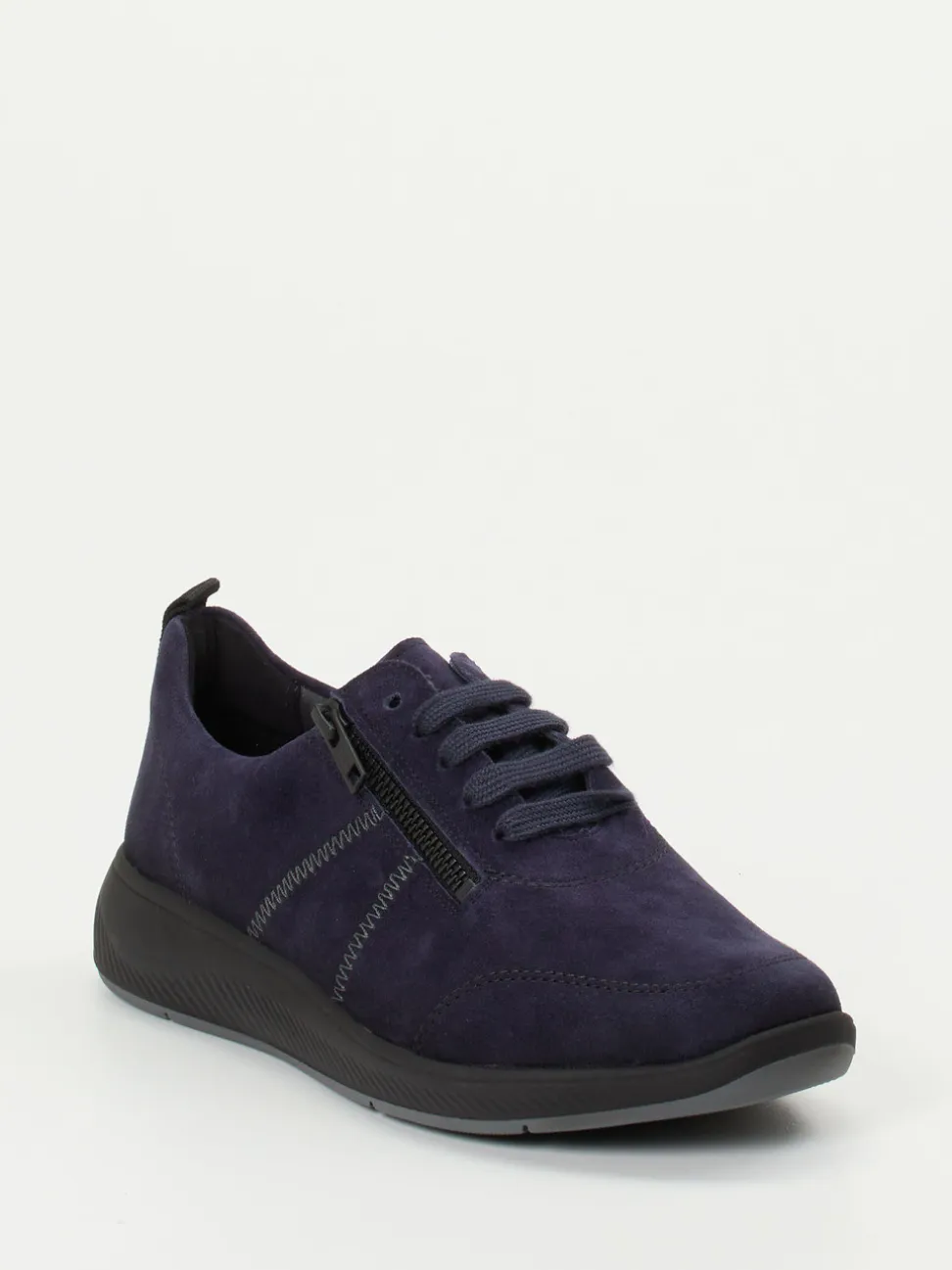 Solidus – Komfort-Sneaker aus Veloursleder dunkelblau