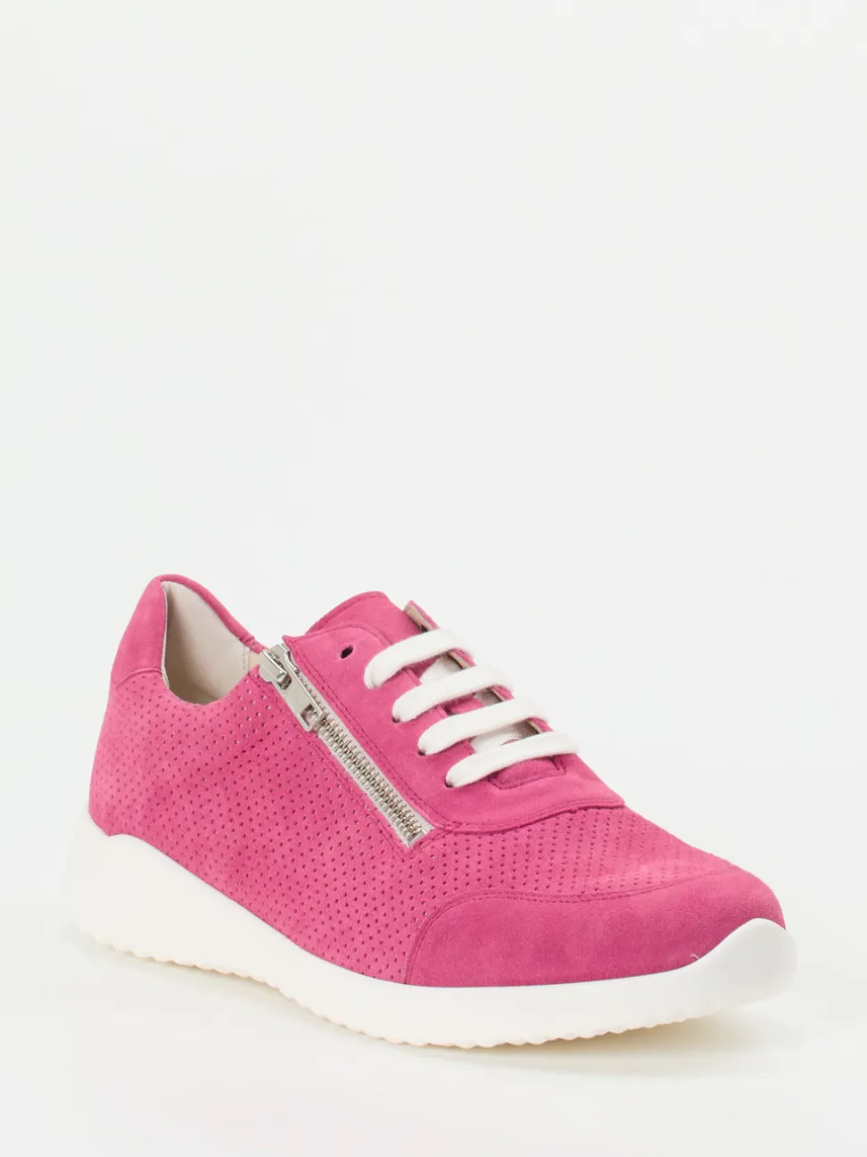 Solidus – Komfort-Sneaker aus Veloursleder pink