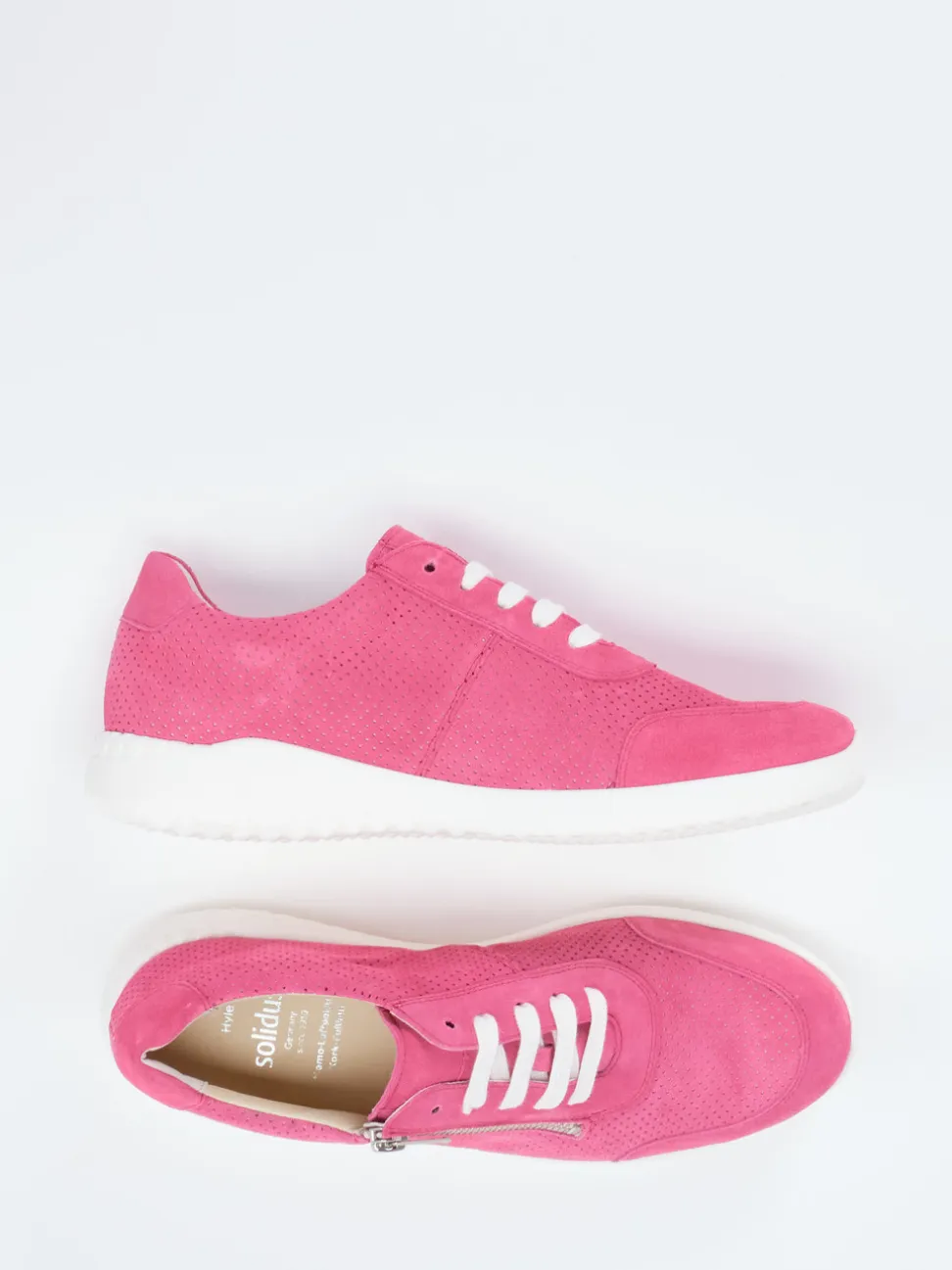 Solidus – Komfort-Sneaker aus Veloursleder pink