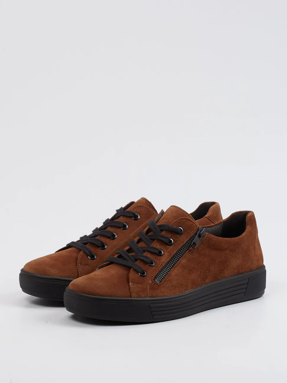 Solidus – Schnürsneaker aus Veloursleder Braun