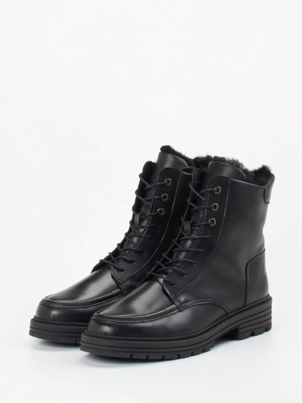 Solidus – Schnürstiefelette aus Kalbleder schwarz