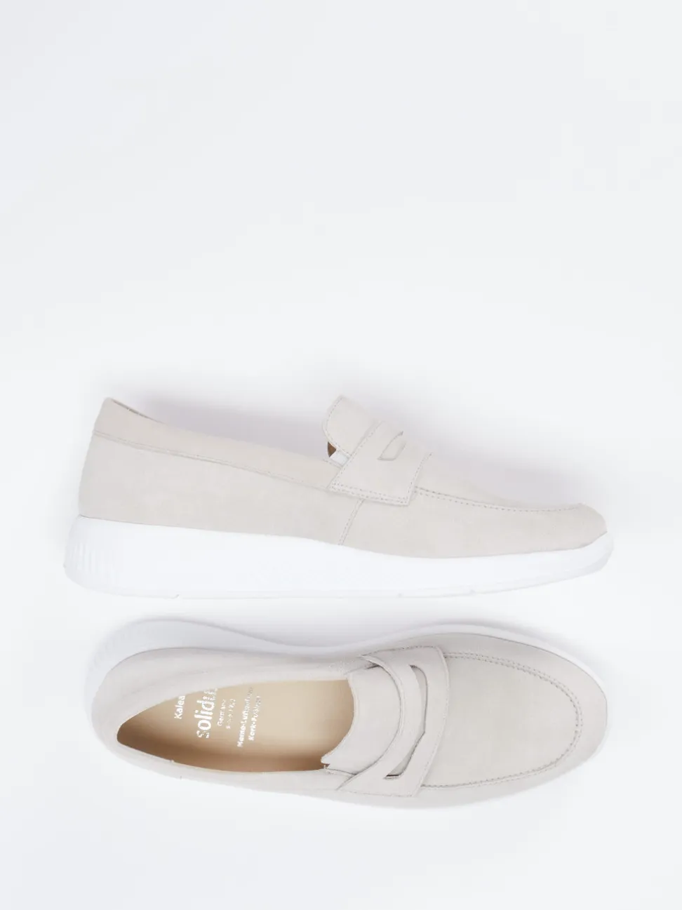 Solidus – Slipper aus Veloursleder in Cremebeige