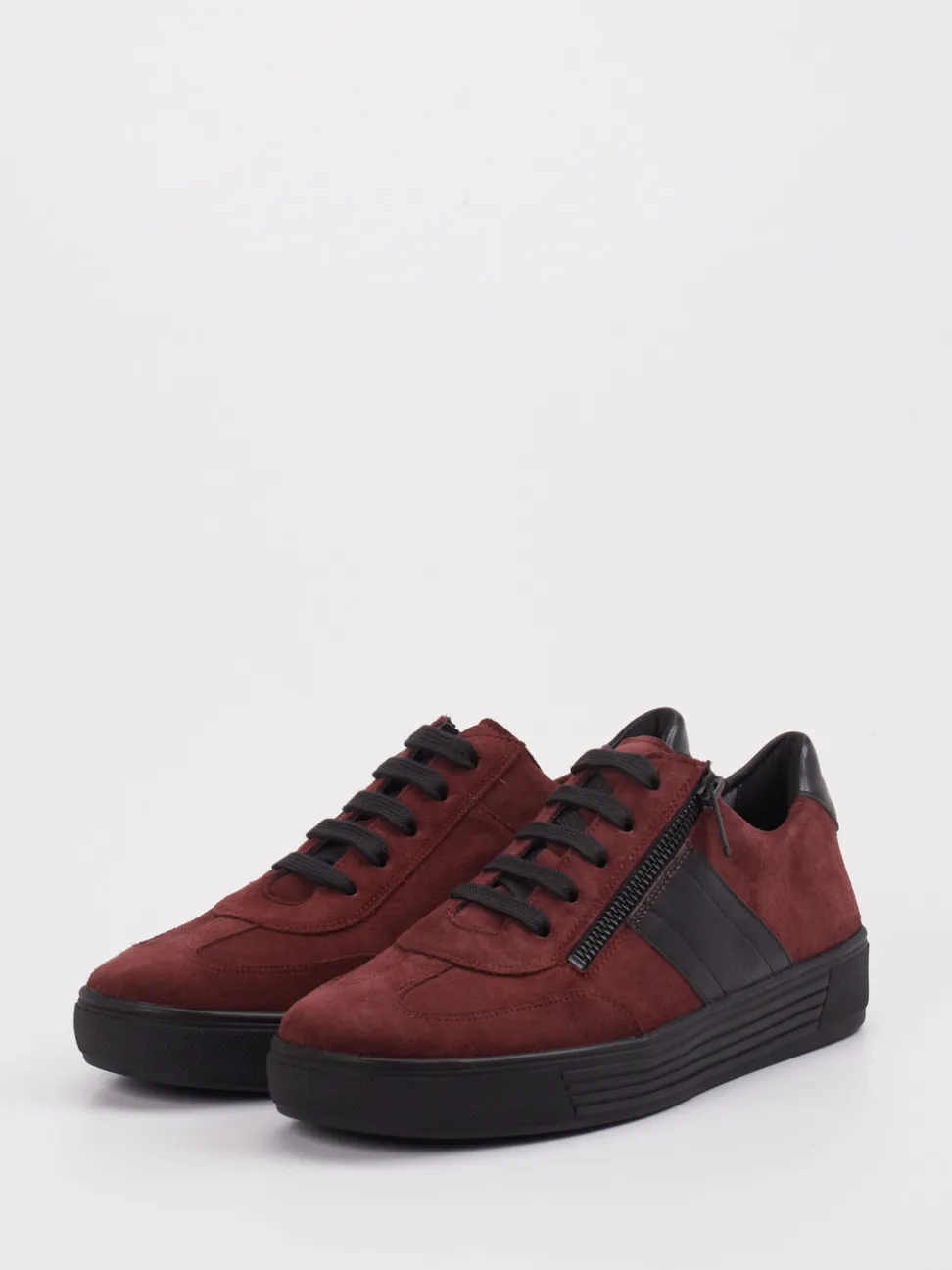 Solidus – Sneaker aus Veloursleder bordeauxrot