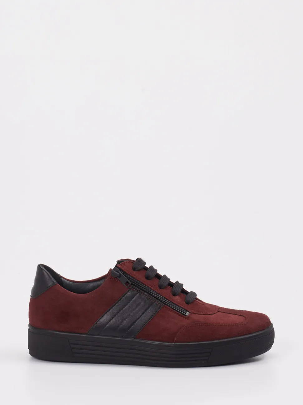 Solidus – Sneaker aus Veloursleder bordeauxrot