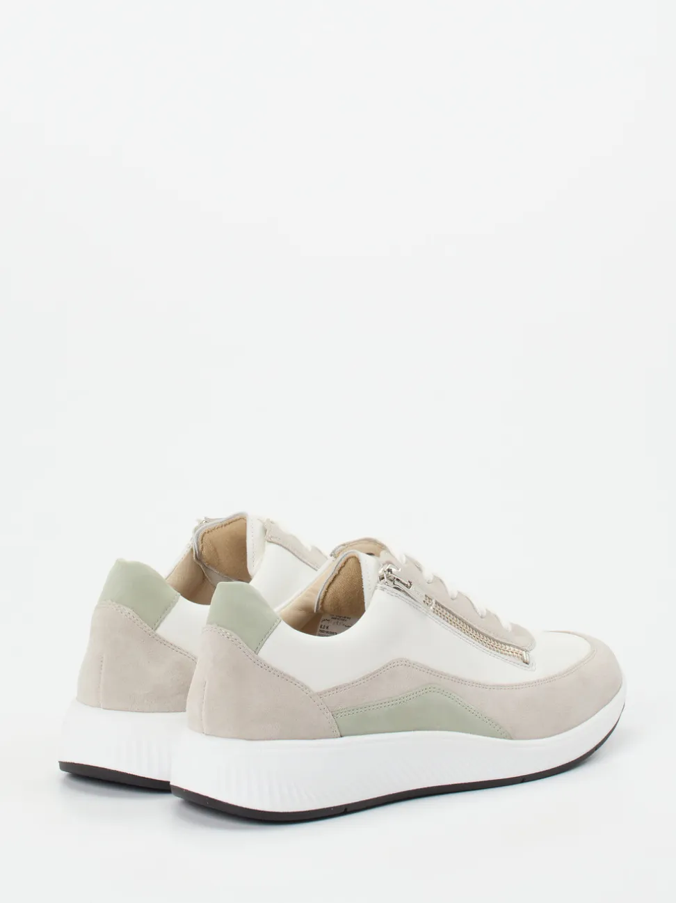 Solidus – Sneaker aus Velours- und Glattleder crèmeweiß