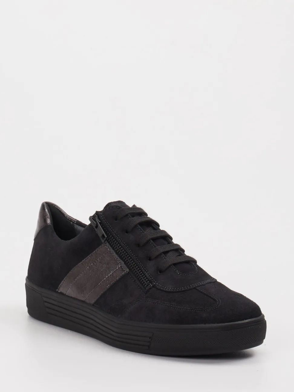 Solidus – Sneaker aus Veloursleder mit Reißverschluss