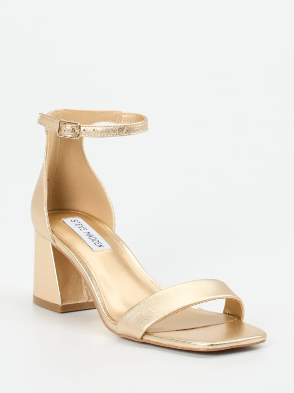 Steve Madden – Sandalette aus Metallicleder goldfarben