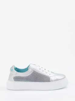 Thierry Rabotin – Sneaker aus Metallicleder silber