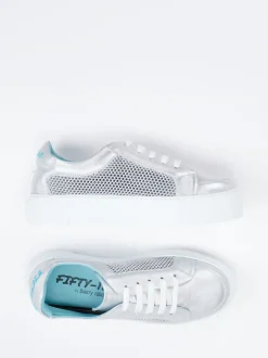 Thierry Rabotin – Sneaker aus Metallicleder silber