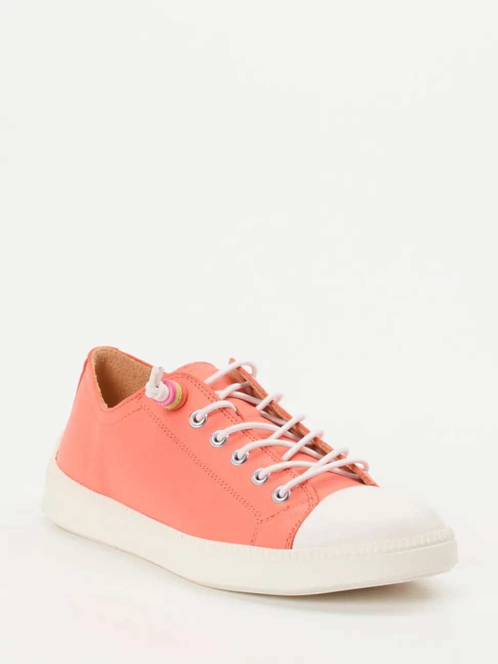Think – Sneaker aus Kalbleder in Korallrosa