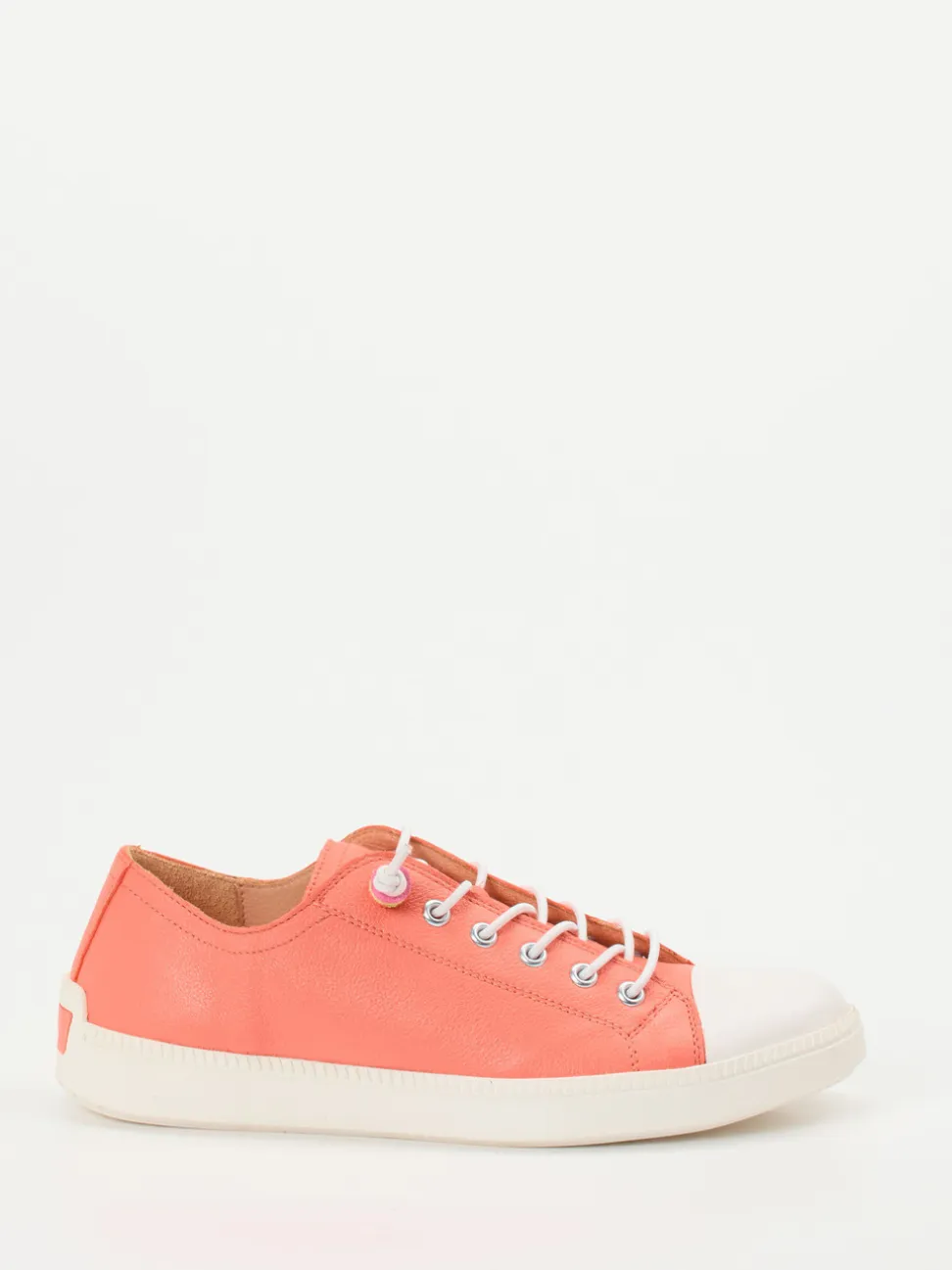 Think – Sneaker aus Kalbleder in Korallrosa