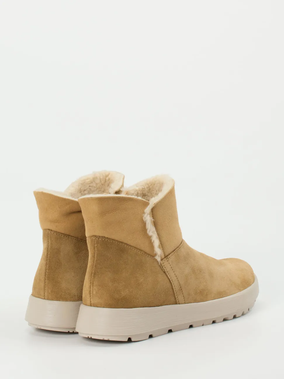 Think – Stiefeletten aus Veloursleder beige