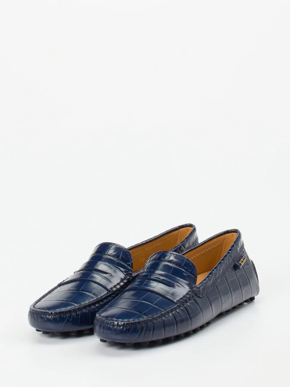 Tod's – Loafer aus geprägtem Leder Dunkelblau