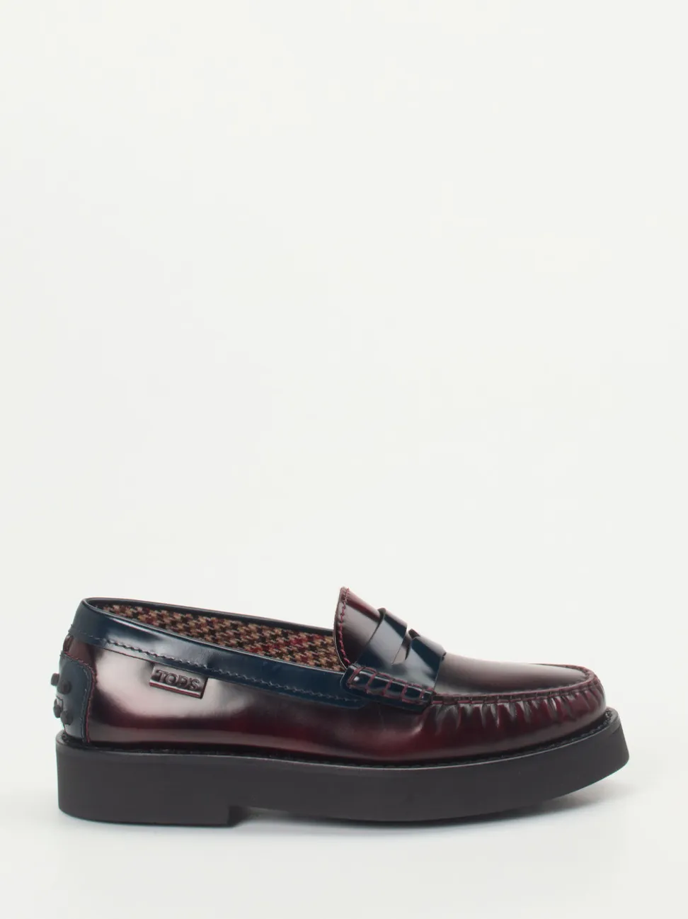 Tod's – Loafer aus Hochglanzleder in Bordeauxrot