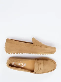 Tod's – Loafer aus Veloursleder sandbeige