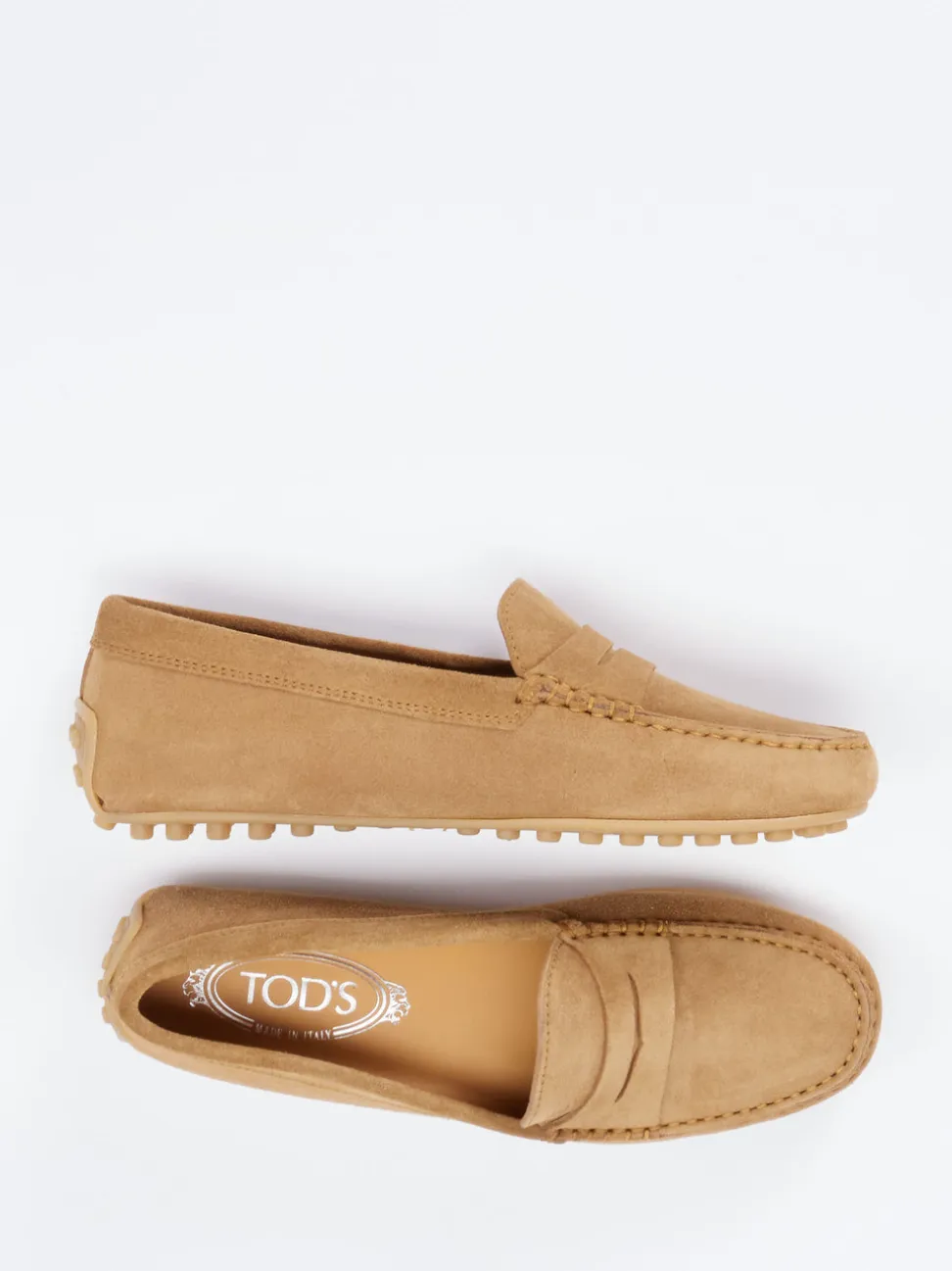 Tod's – Loafer aus Veloursleder sandbeige