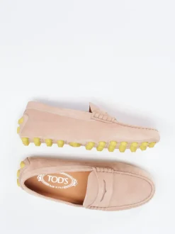 Tod's – Loafer aus Veloursleder rosébeige