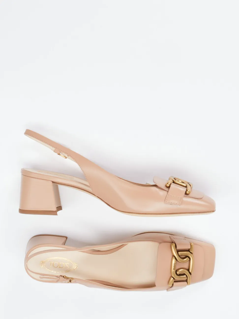 Tod's – Slingback-Pumps aus Kalbleder Nude