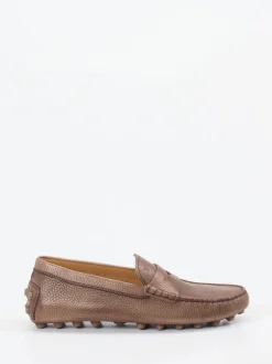 Tod's – Slipper aus genarbtem Kalbleder braun