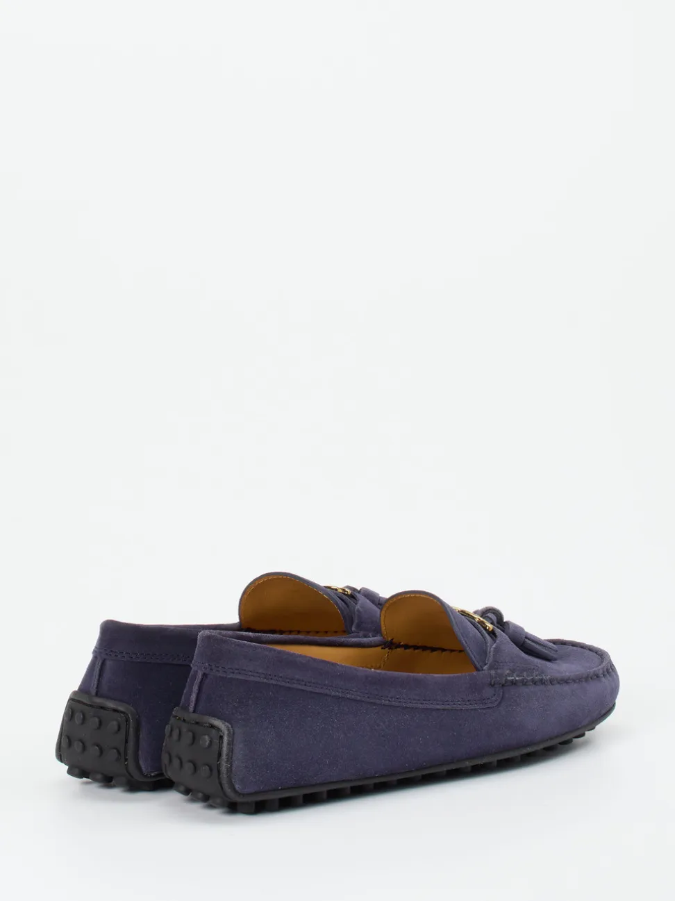 Tod's – Slipper aus Veloursleder in Dunkelblau