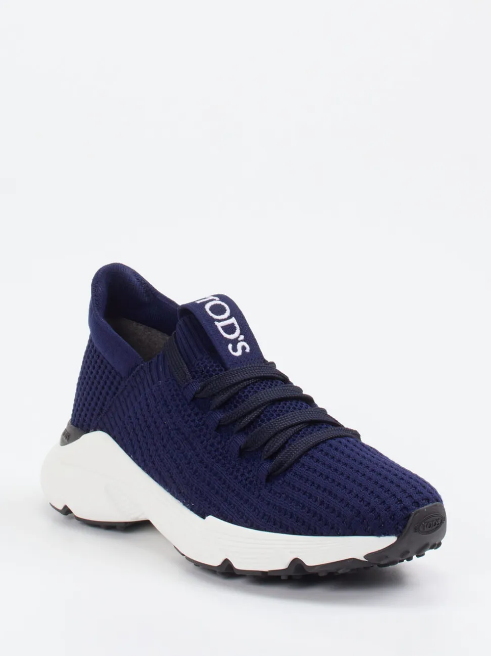 Tod's – Sneaker aus gestricktem Textil in Blau