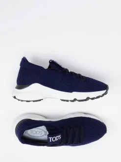 Tod's – Sneaker aus gestricktem Textil in Blau