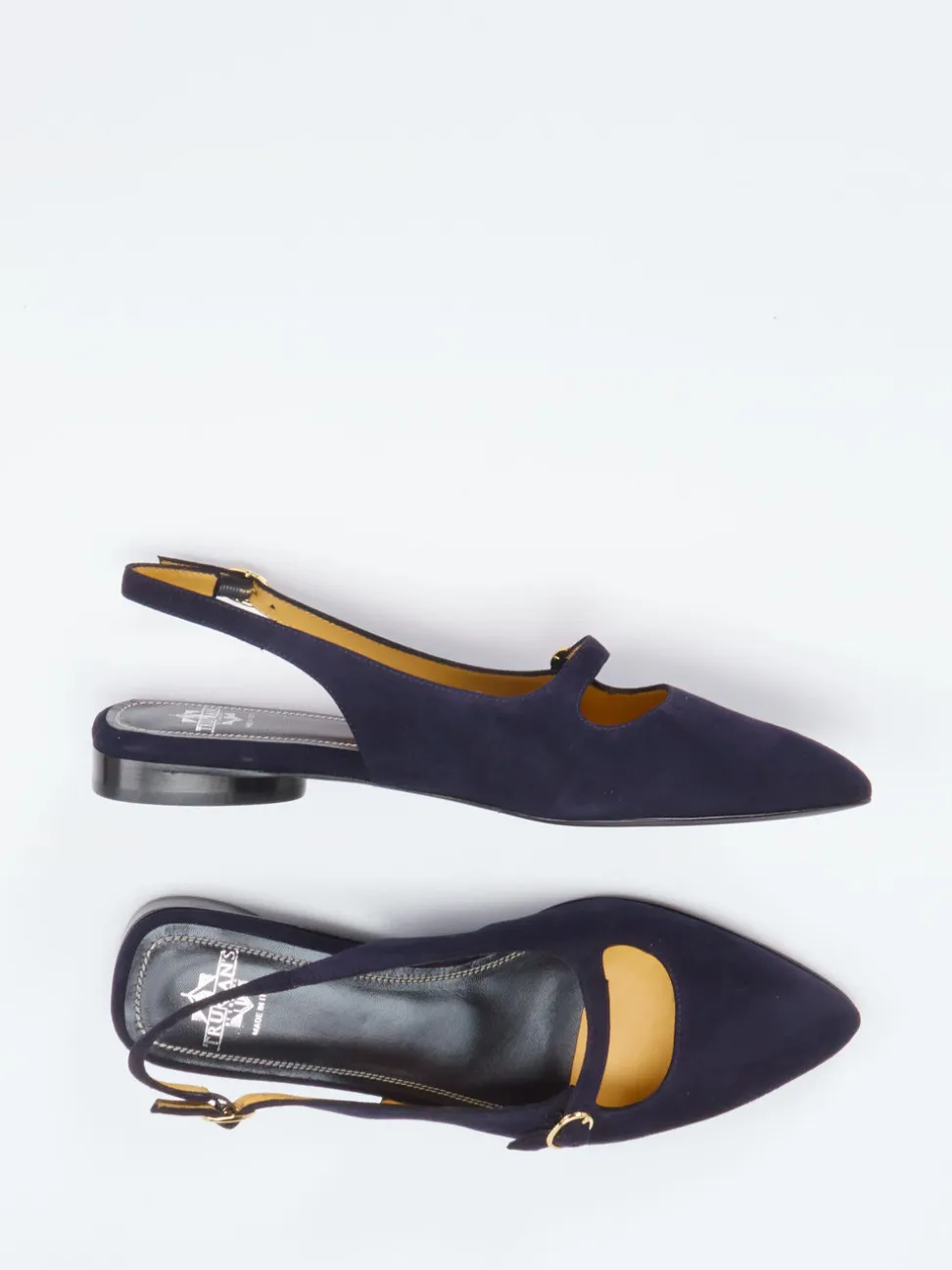 Truman's – Slingpumps aus Veloursleder Dunkelblau