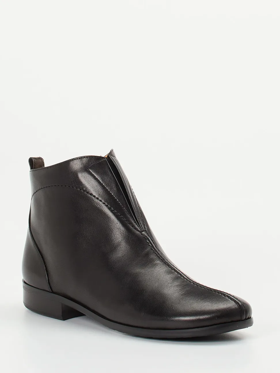 Truman's – Stiefelette aus glänzendem Lammleder schwarz