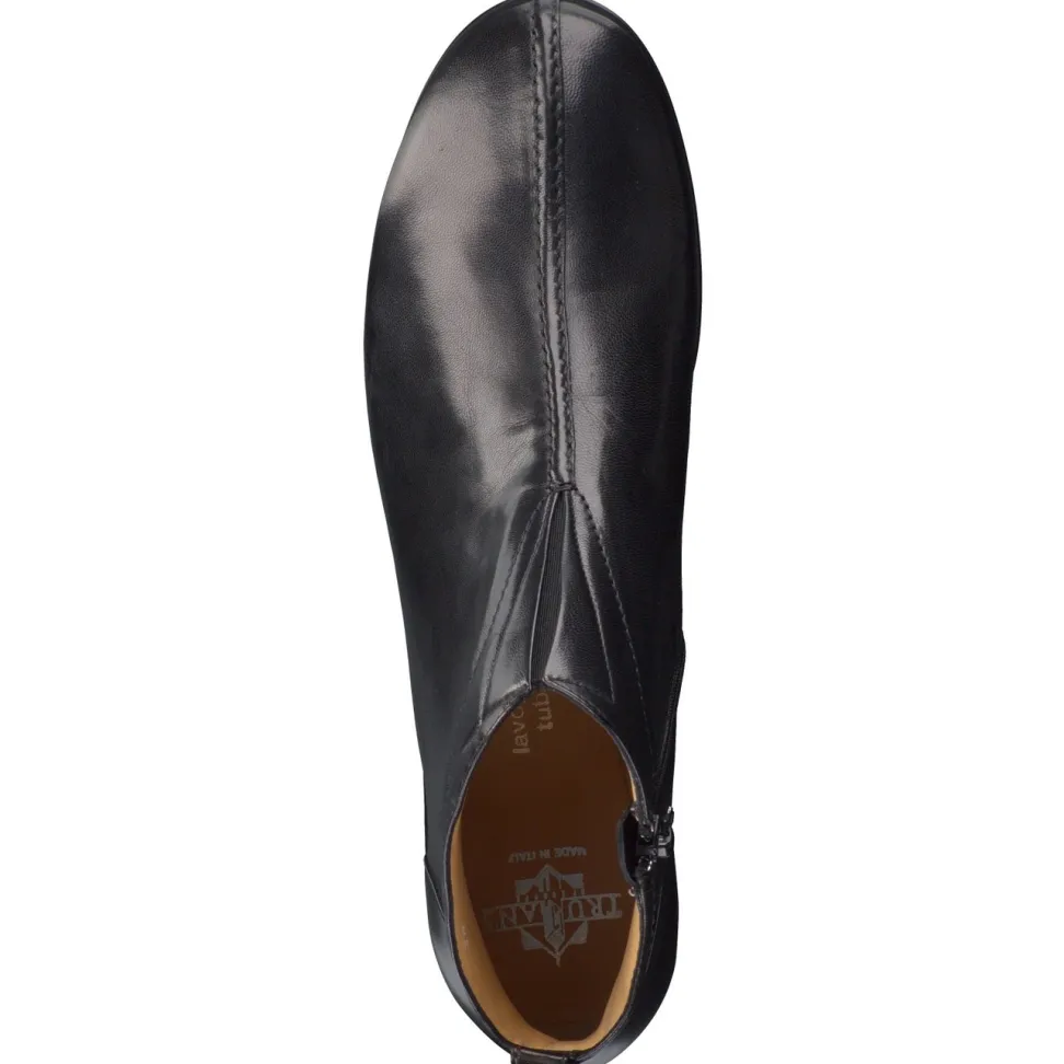 Truman's – Stiefelette aus glänzendem Lammleder schwarz