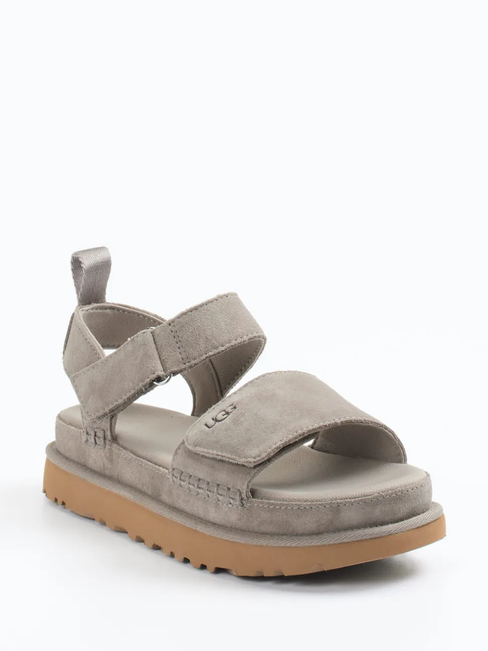 UGG – Komfortsandalen aus Nubukleder steingrau