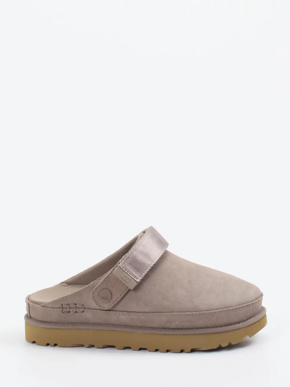 UGG – Pantolette aus Veloursleder in Taupe