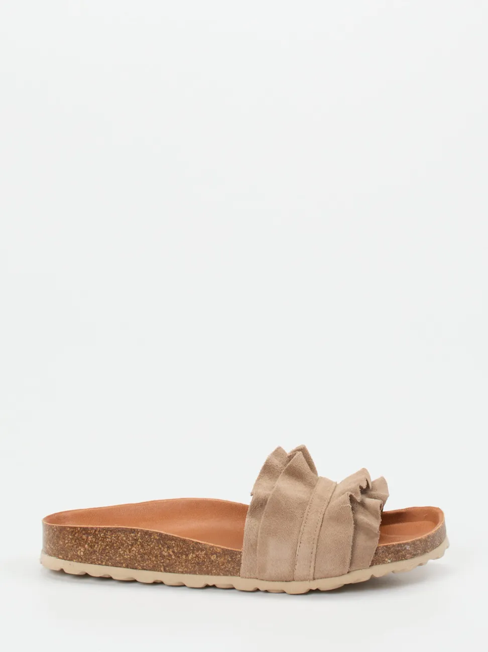 Verbenas – Pantolette aus Veloursleder Sandbeige