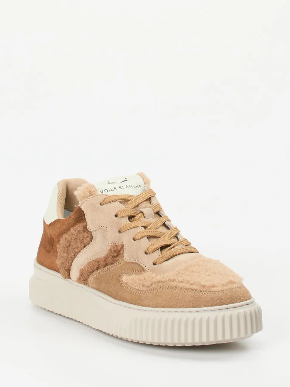 Voile Blanche – Sneaker aus Veloursleder und Teddytextil