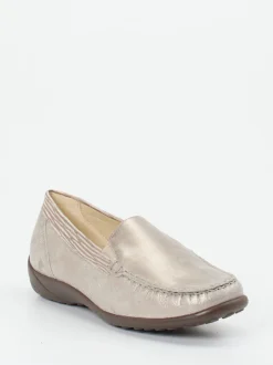 Waldläufer – Komfortslipper aus Metallicleder beige